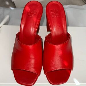Maryam Nassir Zadeh Marmule Red Calf Mules 36